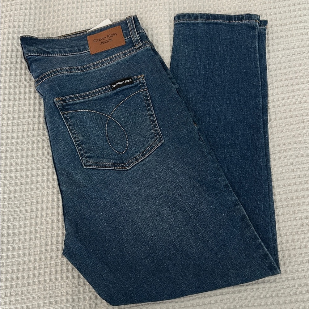 Calvin Klein Dark Blue Denim High Rise Skinny 14/P